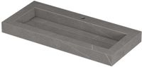 Wastafel INK Pitch Wastafel Keramische Slab Centraal met Drain en Front en Side Skirts 1 Kraangat - 1000x450x90 mm - Armani Grey Mat