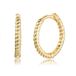 Elenza AMS Elenza 925 Zilver Vergulde Gedraaide Oorringen met Gouden Plating-8mm
