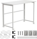 Maclean - Inklapbaar bureau - verrijdbaar, blad 100x50cm, max. 50kg, MC-1250 W - wit