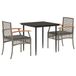 vidaXL 3-delige Tuinset met Kussens, Poly Rattan, Grijs