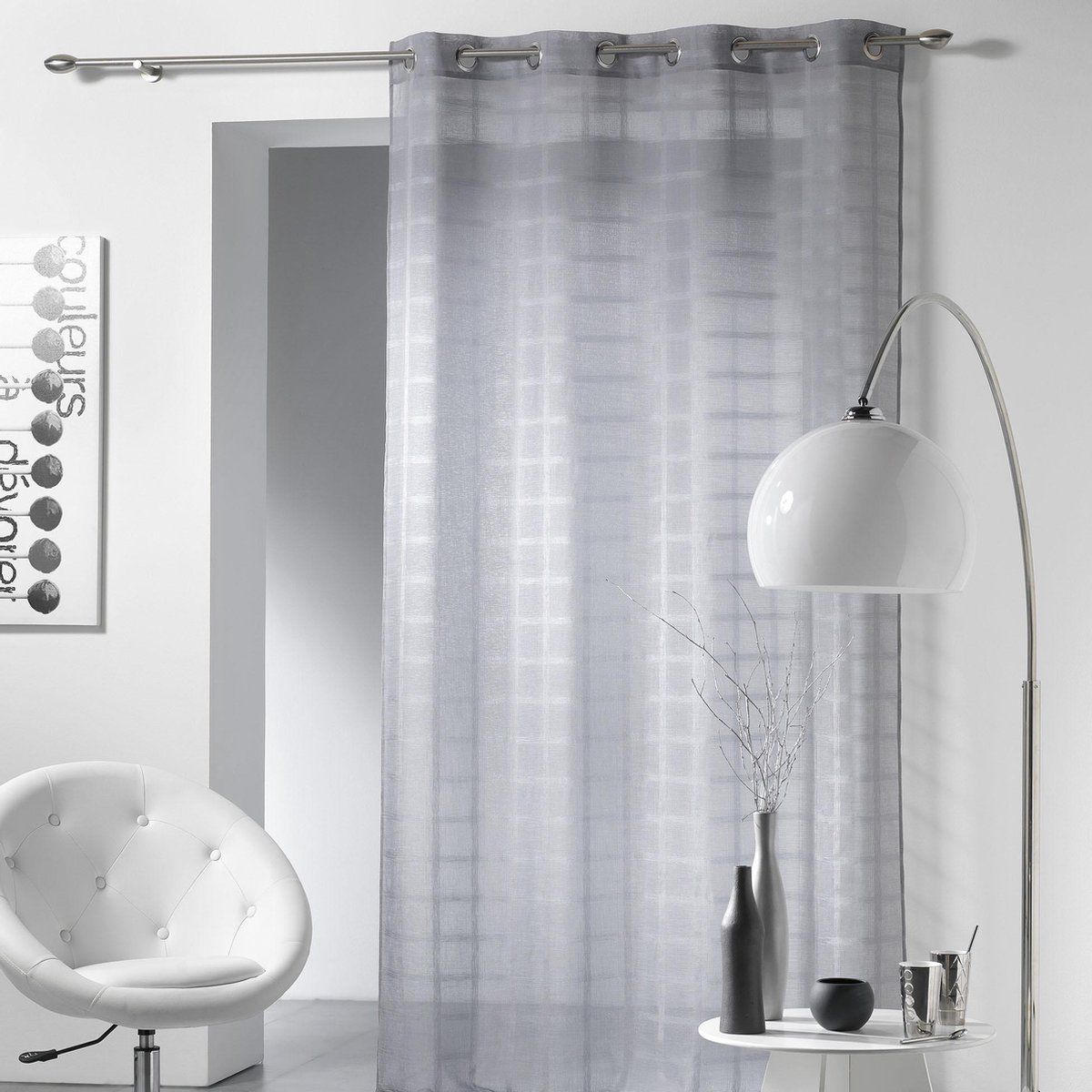 Livetti Vitrage Net Curtain 140x240 Grijs Polyester