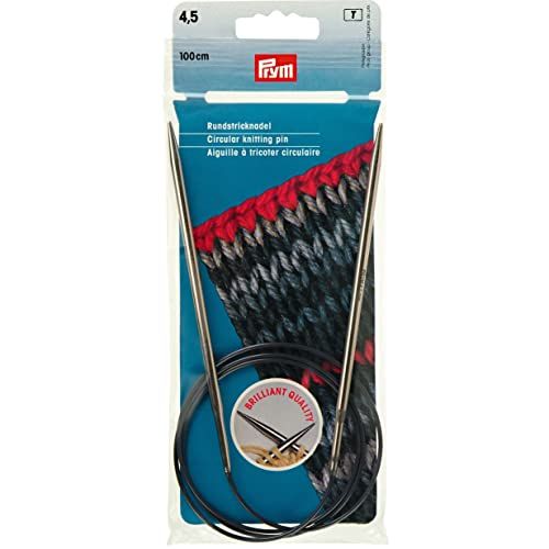 Prym 212156 rondbreinaalden MS 100 cm 4,50 mm zilverkleurig rondbreinaald, messing, 4,5 mm