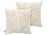 Beliani ALISMA - Set van 2 tuinkussens - Lichtbeige - 45 x 45 cm - Polyester