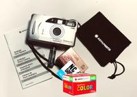 AgfaPhoto analoge 35mm fotocamera met motor flitser in set (kleur foto's film + batterij)