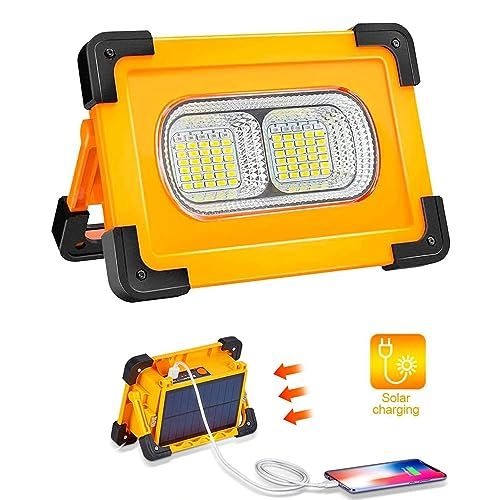 M Ledme - PowerBank draagbare led-spot op zonne-energie met accu, 4500 lumen, oplaadbaar, werklamp, USBo oplaadbaar, zonne-energie, camping, garage, vissen, LM6335