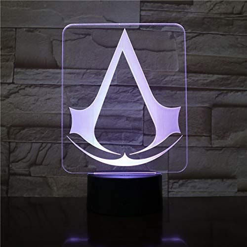 Wolobox Assassins Creed Logo USB-nachtlampje met kleurverandering, decoratie