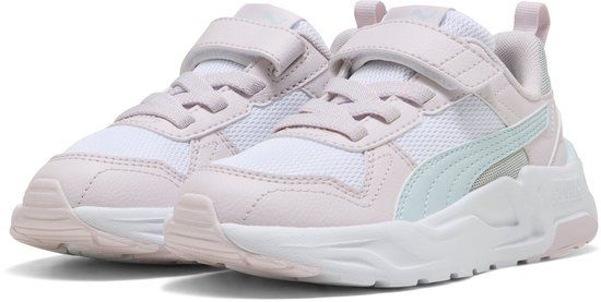 PUMA Trinity 2 LT AC PS Kinderen Unisex Lage sneakers Schoenmaat 29 PUMA White-Aqua Glow-Powder Pink