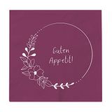 Grafik Workshop servetten met spreuk | 20 stuks | 12,5 x 12,5 cm | paars | goede eetlust