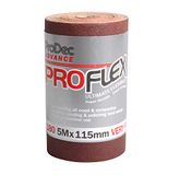 ProDec Advance 5 m rol 180 grit zeer fijne kwaliteit ProFlex ultra flexibel scheurbestendig aluminiumoxide schuurpapier voor het schuren van hout, verf, gips, vulmiddel, metaal en meer, 115 mm breed