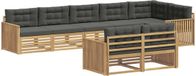 vidaXL Tuinset met 8 zitplaatsen, wit en antraciet, polyester
