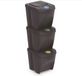 Bol Poubelle avec couvercle, 25 litres, set de 3, anthracite