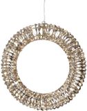 Lumineo Couronne lumineuse 600 micro-LED blanc chaud scintillant cadre doré dia 50 cm