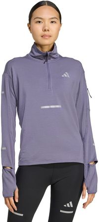 adidas Performance Adi365 CLIMAWARM+ Hardlooplongsleeve met Halflange Rits - Dames - Paars