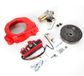 Kit de démarrage électrique - Démarreur avec volant moteur - 12V - Démarrage électrique - Boîtier de commutateur d'allumage - Convient pour GX160 5,5 cv / GX200 6,5 cv - Argent, rouge, noir