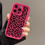 Rose vif Étui pour iPhone 14 Pro Max avec imprimé léopard en TPU
