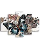 Homemania Wandafbeelding, vlinders, 5 dieren per woonkamer, meerkleurig, 95 x 0,3 x 60 cm, HM205MDF094, MDF