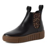 Tamaris Dames Chelseaboot 1-25403-43 090 Zwart Leer Maat 41