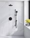 FortiFura Calvi set de douche encastrée – Douche de tête Ø25 cm – Bras mural incurvé 35 cm – Douchette ronde 1 jet – Gunmetal brossé