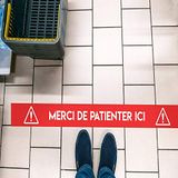 Avery Set met 2 voorgedrukte vloerstickers – rechthoekig – rood