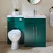 Hudson Reed Ensemble meuble-lavabo & WC - Vert foncé - Droite - 110,5 cm - Poignées barre en T chromées - Moderne - Cluo-Select