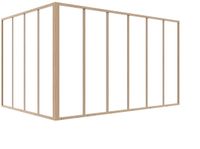 Vente-unique Hoekraam werkplaats van gepoedercoat aluminium - L180 x B120 x H105 cm (B x H) - Licht naturel - BAYVIEW