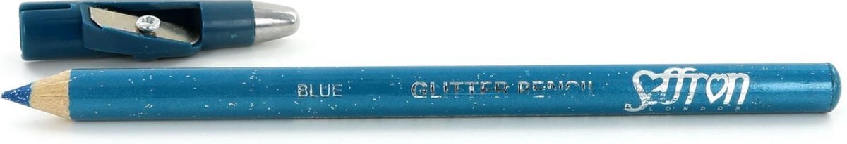 Saffron Glitter Oogpotlood - Blue (met puntenslijper)