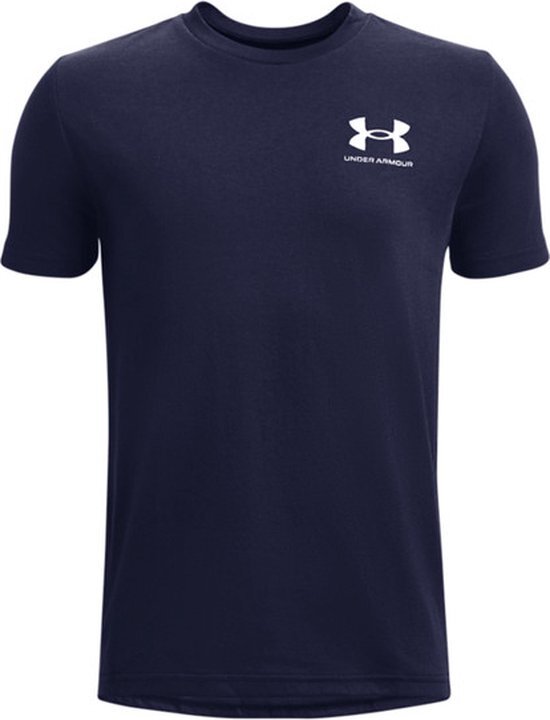 Under Armour UA B SPORTSTYLE LEFT CHEST Short Sleeve Jongens Sportshirt - Blauw - Maat 128