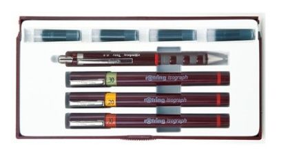 Rotring Isograph 0.2/0.3/0.5 Afgetopte gelpen Zwart 4 stuk(s)