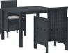 vidaXL Ensemble de salle à manger d'extérieur, 3 pièces, anthracite