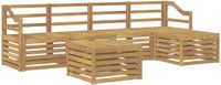 vidaXL - Bank loungeset - 5 zitplekken - Wit - Massief Acacia Hout - Inclusief tafel