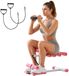 Latios Deep squat machine - Entraîneur de fessiers réglable - Avec bandes de résistance - Appareil de fitness pliable - Rose-blanc