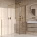 Brauer Oblivion - Inloopdouche - Helder Glas - 70 x 200 cm - incl. Glascoating - PVD Goud Geborsteld
