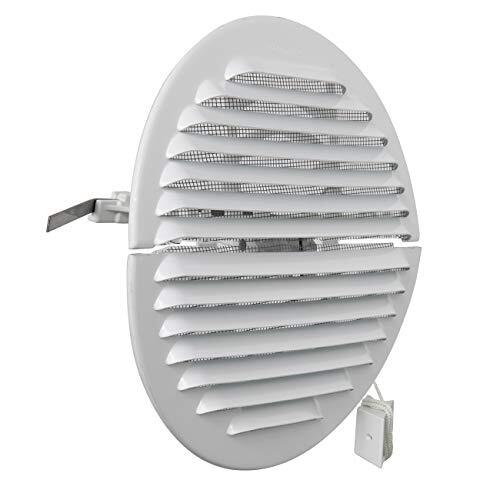 La Ventilazione La Ventilation GABDF160R ventilatierooster rond, inklapbaar, aluminium, wit gelakt, met insectennet, diameter 175 mm