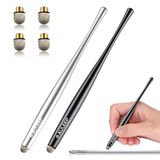 AULEEP Stylet, Stylet pour écran tactile, 2 paquets avec 4 pointes en nanofibre Stylet pour téléphones portables, iPads, Kindles, Microsoft Surface