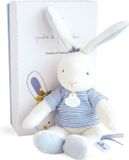 DouDou et Compagnie - Konijn Matelot Knuffel - 25 cm - Blauw en Wit - DC3517