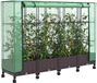 vidaXL Tuinplantenbak met Kasbedekking en Wielen 4 st Bruin PP