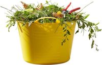 Excellent Houseware Flexibele kuip / emmer - geel - 15 liter - kunststof - 35 x 28 cm - met handvatten