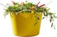 Excellent Houseware Flexibele kuip / emmer - geel - 15 liter - kunststof - 35 x 28 cm - met handvatten