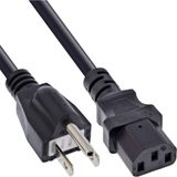 InLine 16658J electriciteitssnoer Zwart 1,8 m Netstekker type B IEC C13