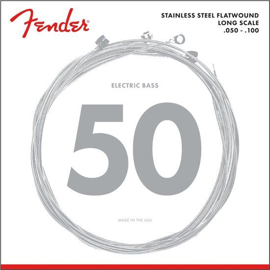 Fender Strings Flatwound 050 100 9050ML - Bass Guitar Strings - Stainless Steel