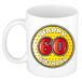 Bellatio Decorations Verjaardag cadeau mok - 60 jaar - geel - sterretjes - 300 ml - keramiek