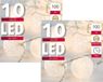 Merkloos Lichtsnoer - 2x - met 10 witte bolletjes - warm wit - op batterij - met timer - 135 cm