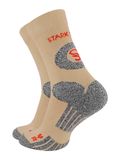 STARK SOUL 2 paar ademende gevoerde wandelsokken voor dames en heren, beige, 39-42