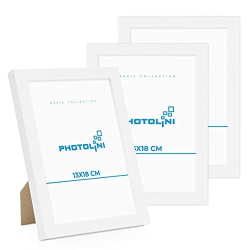 Photolini Set van 3 fotolijsten 13x18 cm modern wit