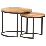 vidaXL Salontafel Set van 2 Massief Acaciahout Bruin