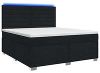 vidaXL Boxspringbed met matras, zwart, 180 x 200 cm, gestoffeerd