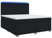 vidaXL Boxspringbed met matras, zwart, 180 x 200 cm, gestoffeerd