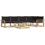 vidaXL - Buiten - bank - set - 6 - st - Wit - en - zwart