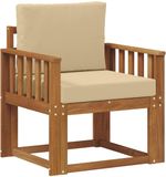 vidaXL Buitensofa Massief Acacia Hout en Polyester Naturel