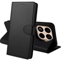 Phonillico® Zwarte Wallet Hoes voor Xiaomi 15T PRO - Magnetische Flipcover met Kaartvak